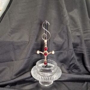 Vintage Sterling, Pearl and Garnet Cross Pendant